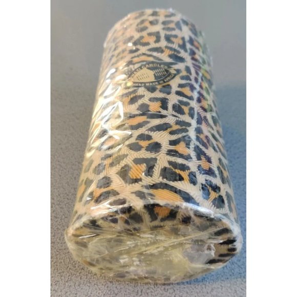 Leopard SWAZI CANDLE Handmade In Africa Decorative 3.5x7” Pillar Candle NOS - Picture 6 of 12